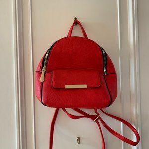 New Red Leather Mini-Backpack